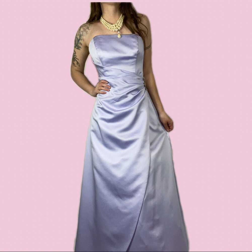 Pastel Purple Strapless Gown